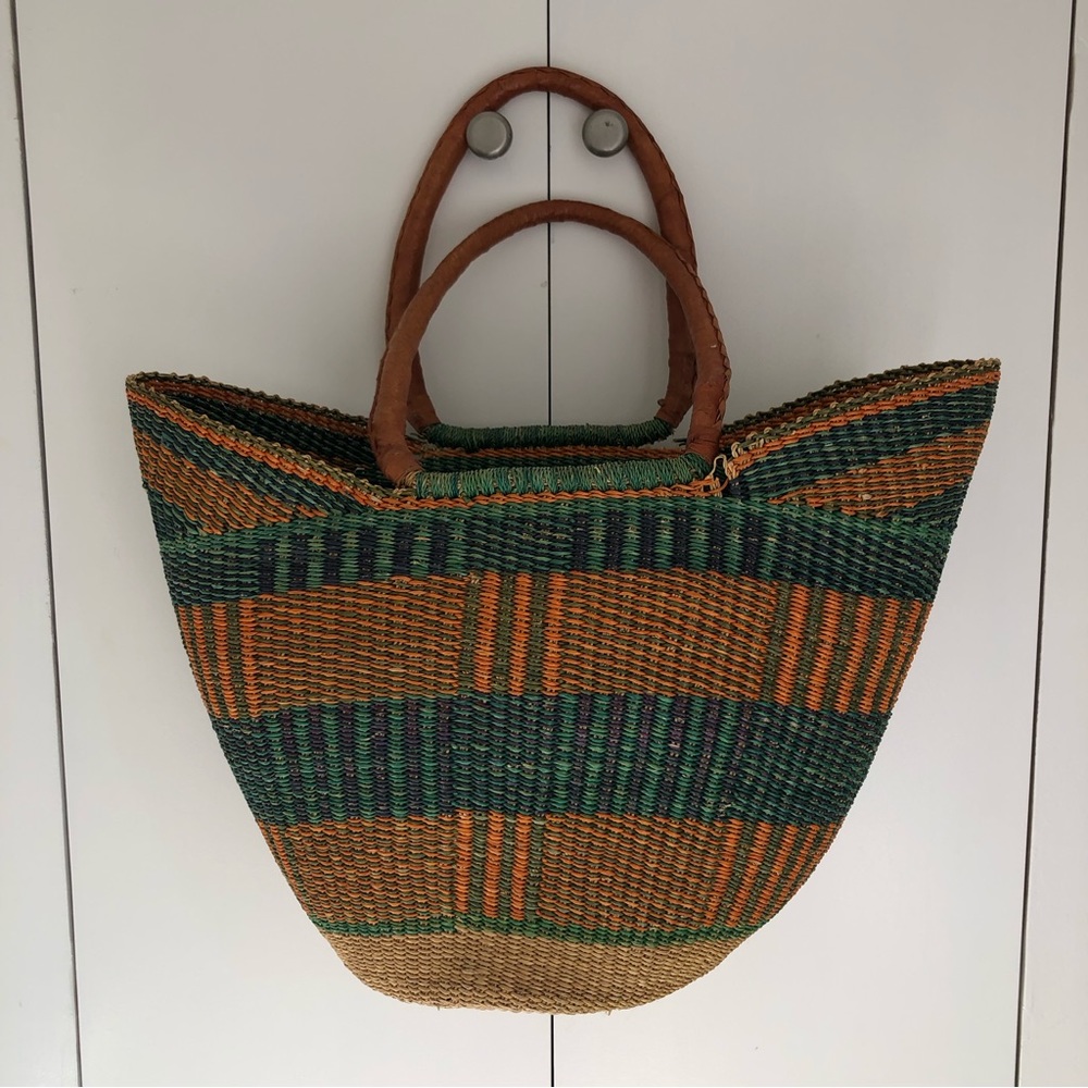 Handmade Woven Large Bolga Market Basket Bag